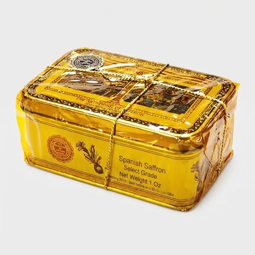 Pure Spanish Saffron one ounce tin with red threads
